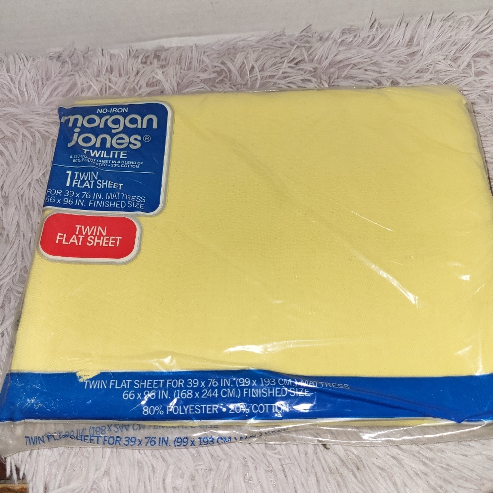 Morgan Jones Twilite By Springs Mills Twin Flat Sheet Yellow Free Shipping